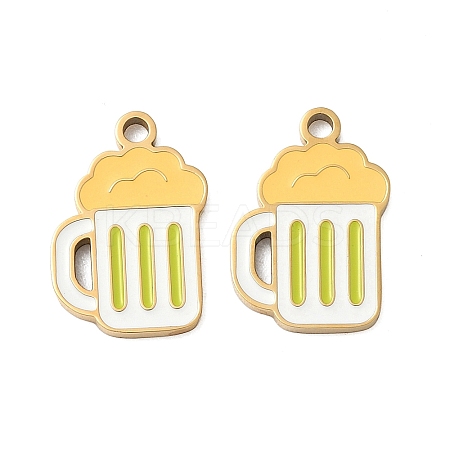304 Stainless Steel Enamel Pendants X1-STAS-G360-04G-09-1
