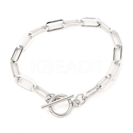 Tarnish Resistant Unisex 304 Stainless Steel Paperclip Chain Bracelets LS-BJEW-H541-03A-P-1