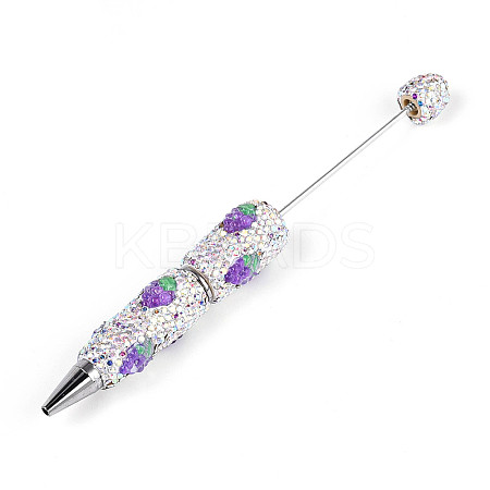 Resin & Polymer Clay Pave Rhinestone Ball-Point Pen AJEW-T013-04B-1