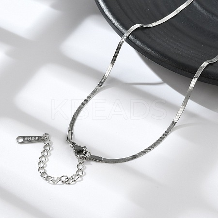 Non-Tarnish 304 Stainless Steel Herringbone Chain Necklace for Women LS-NJEW-G097-02P-1
