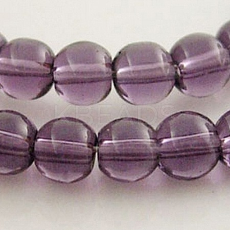 4mm Purple Round Glass Crystal Beads Strands Spacer Beads X-GR4mm06Y-1