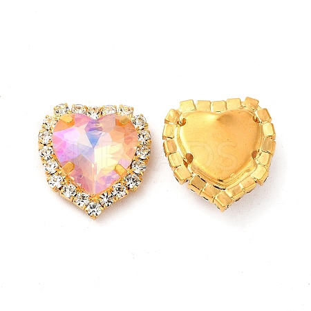 Moonlight Effect Heart Sew on Rhinestone RGLA-F079-01B-03-1