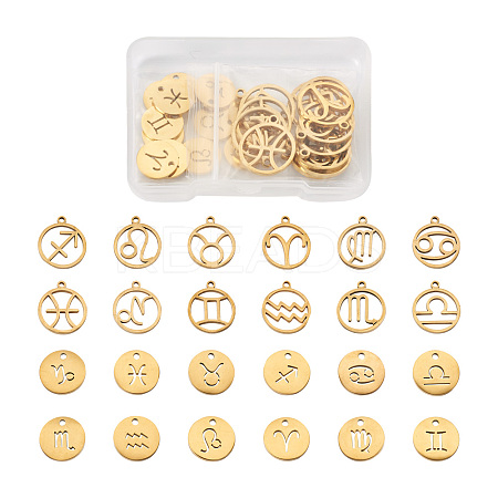 24Pcs 304 Stainless Steel Pendants STAS-TA0001-30G-1