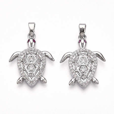 Brass Micro Pave Cubic Zirconia Pendants KK-N257-05P-1