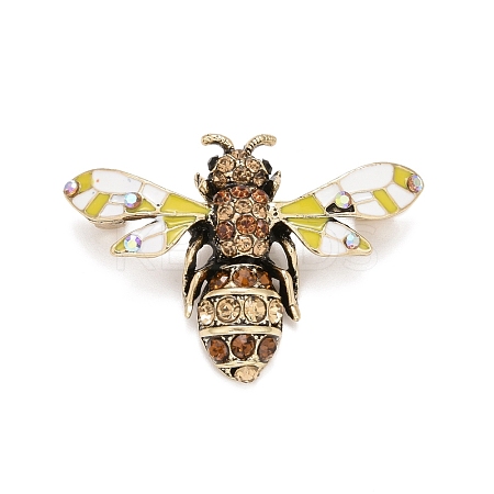 Bee Enamel Pin with Rhinestone JEWB-A004-21AG-1