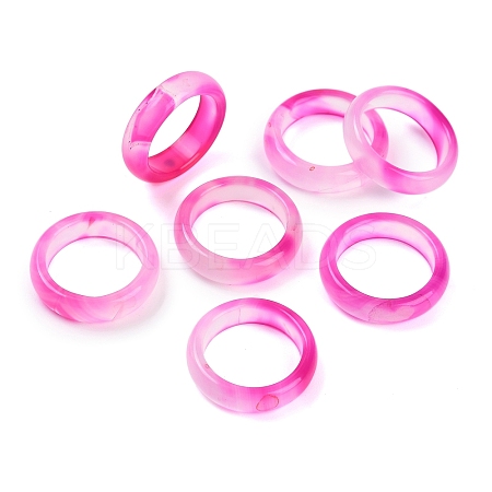 Dyed & Heated Natural Agate Finger Rings for Women RJEW-Z075-02S-1