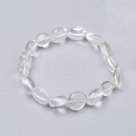 Natural Quartz Crystal Stretch Beaded Bracelets BJEW-K213-C01-1