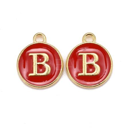 Golden Plated Alloy Enamel Charms ENAM-S118-03B-1