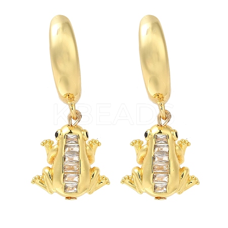 Rack Plating Forg Brass Micro Pave Cubic Zirconia Hoop Earrings EJEW-H016-36G-1