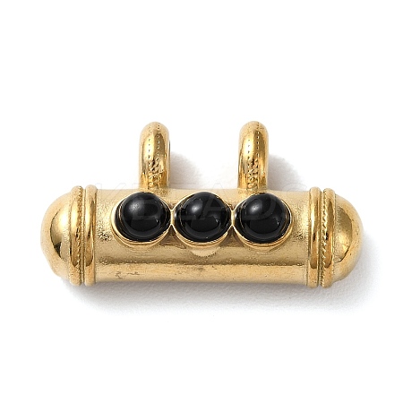 Boho Style Natural Obsidian 3-Bead Pendants LS-STAS-P328-02G-02-1