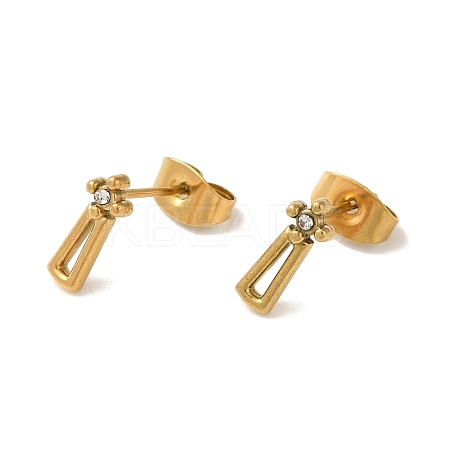 304 Stainless Steel Crystal Rhinestone Stud Earrings for Women EJEW-C094-01G-G-1