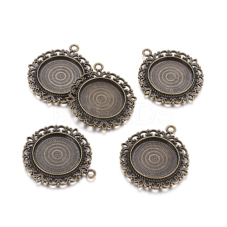 Tibetan Style Pendant Cabochon Settings LS-TIBEP-R129-AB-FF-1