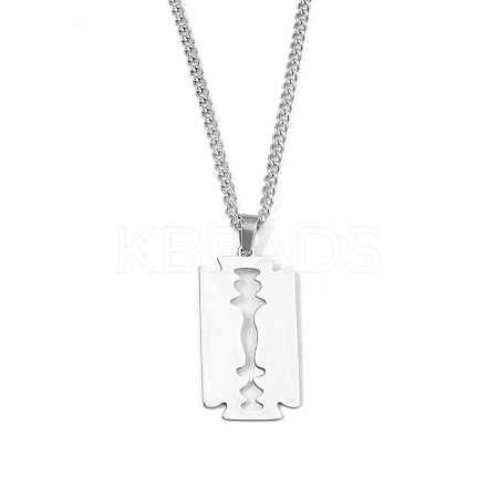 Non-Tarnish 201 Stainless Steel Pendant Necklaces for Man NJEW-Q336-02C-P-1