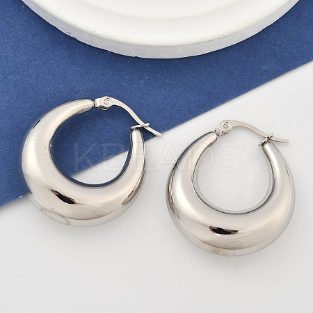 Non-Tarnish 304 Stainless Steel Chunky Hoop Earrings for Women LS-EJEW-F280-06E-P-1