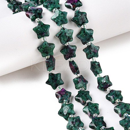 Natural Ruby in Zoisite Beads Strands G-T138-194-1