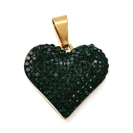 201 Stainless Steel Clay Pendants STAS-R166-02E-G-1