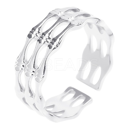 304 Stainless Steel Open Cuff Rings YQ8518-1-1