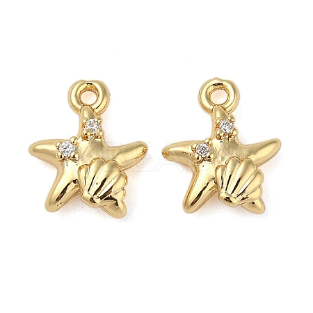 Brass Micro Pave Cubic Zirconia Pendants KK-U045-09G-1