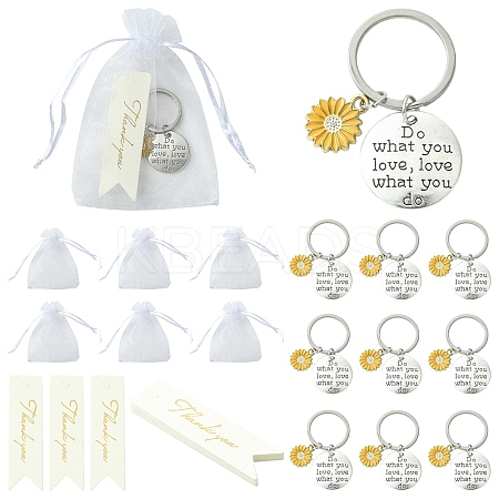 Alloy Enamel Flower Keychains KEYC-YW00209-1