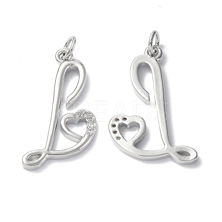 Eco-Friendly Rack Plating Brass Micro Pave Cubic Zirconia Pendants KK-F845-31P-1