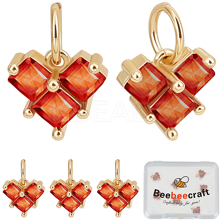 10Pcs Brass Cubic Zirconia Charms ZIRC-BBC0003-05-1