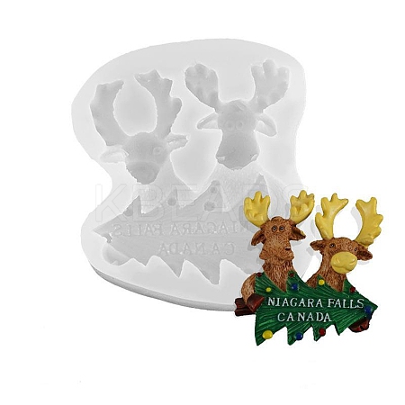 Double Christmas Deer DIY Candlestick Silicone Molds LS-SIMO-B002-04-1