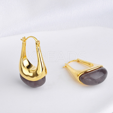 Brass Resin Hoop Earrings FS-WG9E07E-06-1