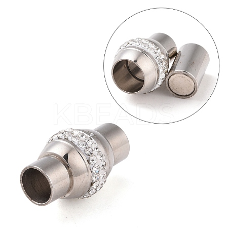 304 Stainless Steel Magnetic Clasps with Glue-in Ends STAS-E054-1-1