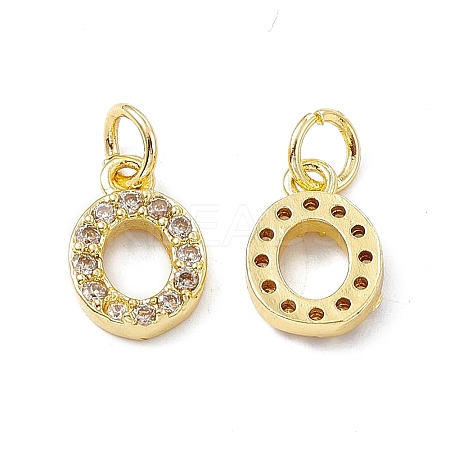 Real 18K Gold Plated Brass Micro Pave Clear Cubic Zirconia Charms KK-E068-VB452-O-1