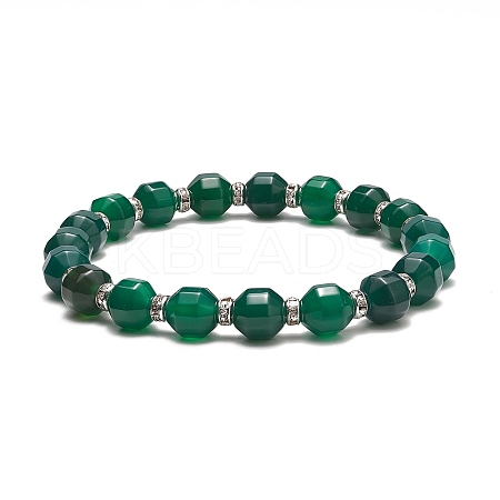 Dyed Natural Agate Beaded Stretch Bracelet BJEW-JB09179-01-1