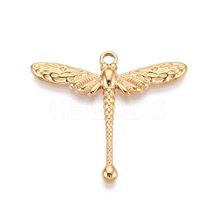 304 Stainless Steel Dragonfly Pendants STAS-T069-23G-1