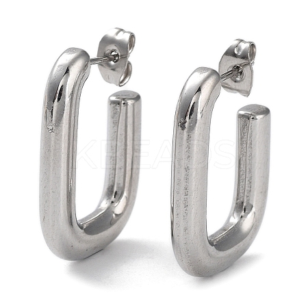 Non-Tarnish 304 Stainless Steel Rectangle Ear Studs for Women LS-EJEW-P234-04P-1