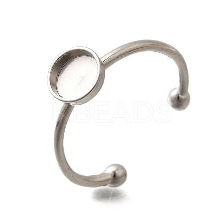 304 Stainless Steel Open Cuff Ring Components LS-STAS-M057-01B-P-1