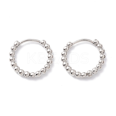 Rack Plating Brass Beaded Huggie Hoop Earrings for Women LS-X-KK-D069-09P-RS-1