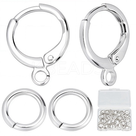 24 Pairs Brass Huggie Hoop Earring Findings DIY-CN0002-20-1
