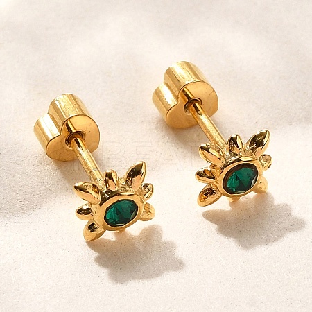 Ion Plating(IP) 304 Stainless Steel Stud Earrings EJEW-A118-16G-01-1
