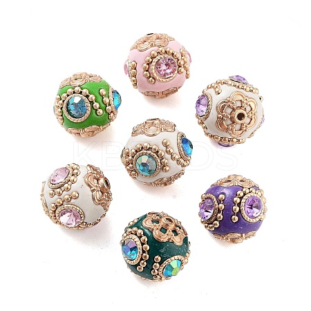 Alloy with Glass with Iron Handmade Indonesia Beads FIND-Q106-49-1