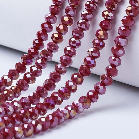 Electroplate Glass Beads Strands LS-EGLA-A034-P4mm-B04-1