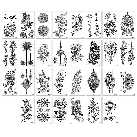 Removable Temporary Water Proof Tattoos Paper Stickers DIY-WH20009-94B-1