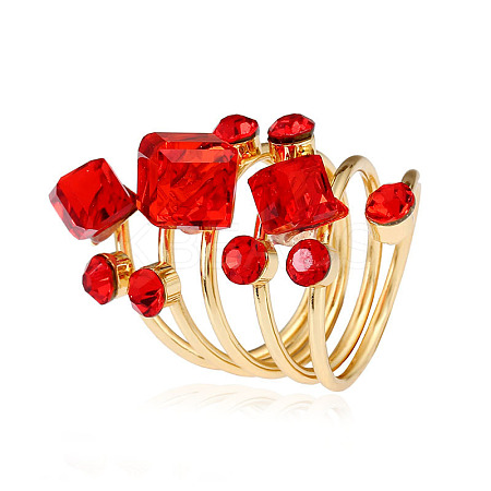 Alloy Rhinestone Multi-layer Rings VU7935-2-1