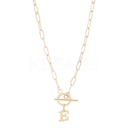 304 Stainless Steel Letter Pendant Necklaces NJEW-LP0001-52E-G-1