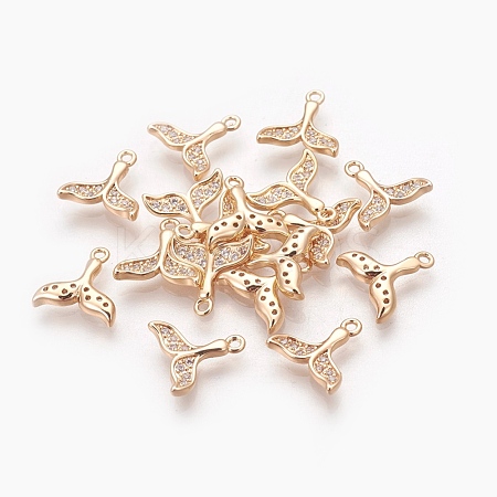 Brass Micro Pave Cubic Zirconia Charms KK-F784-32G-NF-1
