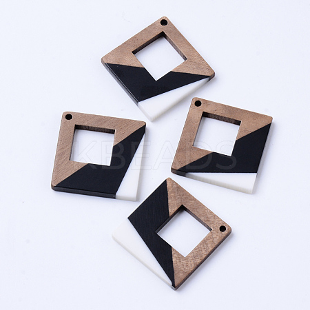 Resin & Walnut Wood Pendants RESI-N025-006A-B01-1