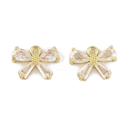 Brass Micro Pave Clear Cubic Zirconia Charms LS-KK-L212-14G-1