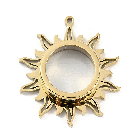 Ion Plating(IP) 304 Stainless Stee Locket Pendants STAS-S132-08G-02-1