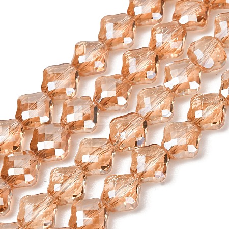 Electroplate Transparent Glass Beads Strands GL-CBA7A17-02A-06-1