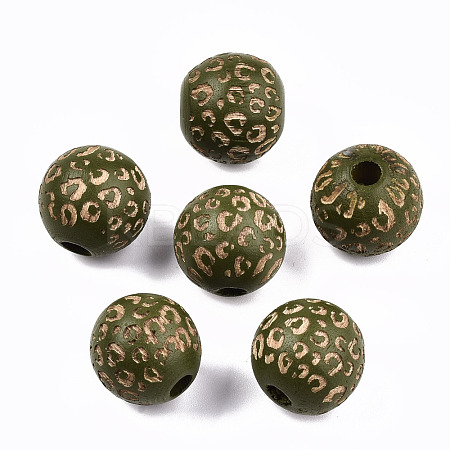 Painted Natural Wood Beads WOOD-T021-53B-04-1