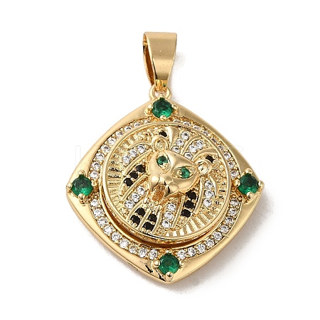Brass Micro Pave Cubic Zirconia Pendants KK-R162-086B-G-1