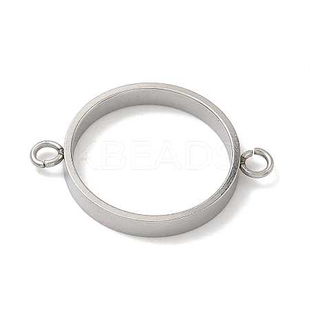 304 Stainless Steel Open Back Bezel Connector Charms STAS-B126-05D-P-1