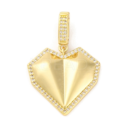 Brass Pendants with Cubic Zirconia KK-D536-05G-1